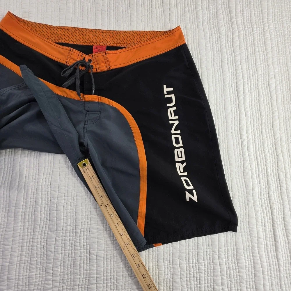 Zorbonaut Mens Board Shorts Swim Trunks Black Orange Grey Size XXL Surf Beach